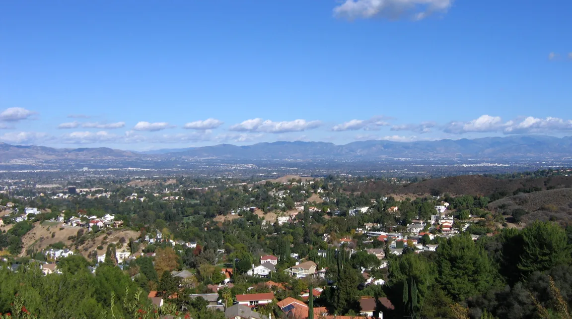 View across the San Fernando Valley toward the mountains
